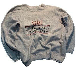💜 Vintage Ohio State University Hospitals Sweatshirt – Size M – Gray Crewneck